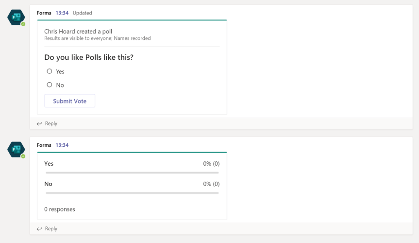 Teams Real Simple with Pictures: Quick Polls in Chats and Meetings using&nbsp;Forms