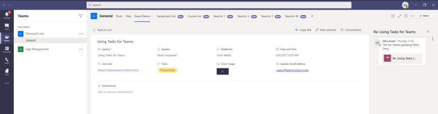 Teams Real Simple in Pictures: Disabling List Item Comments in the Web App and in&nbsp;Teams