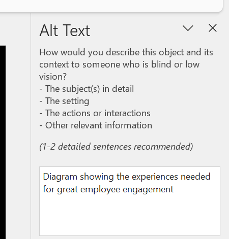 An image showing Alt Text functionality within Microsoft PowerPoint
