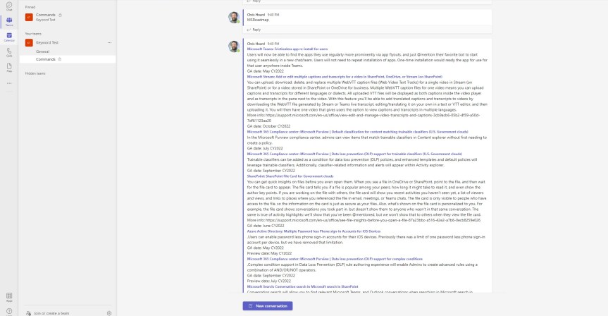 Teams Real Simple with Pictures: Using Power Automate and Keywords to ad-hoc pull feeds and videos into&nbsp;channels