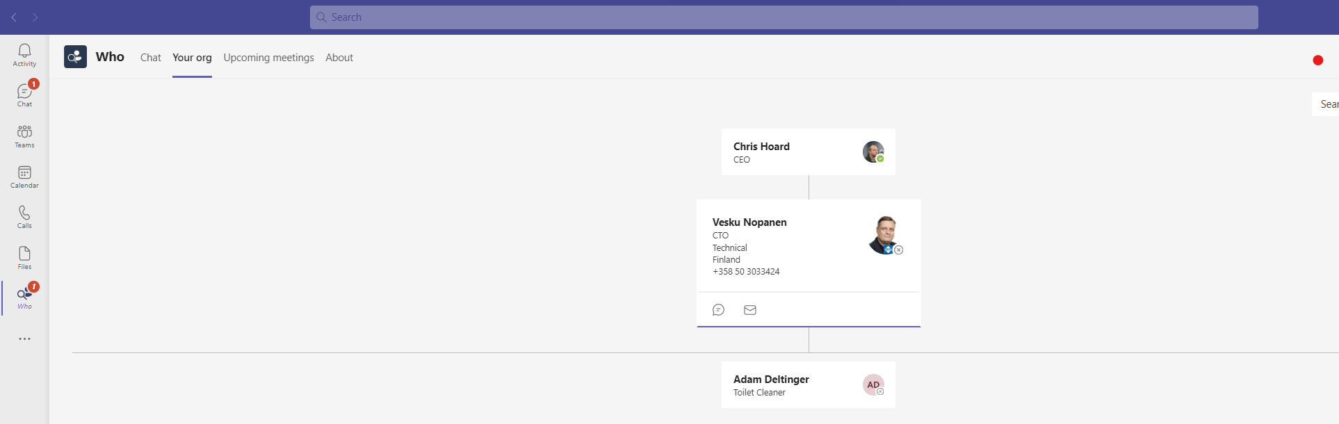 Teams Org Chart – @Microsoft365Pro
